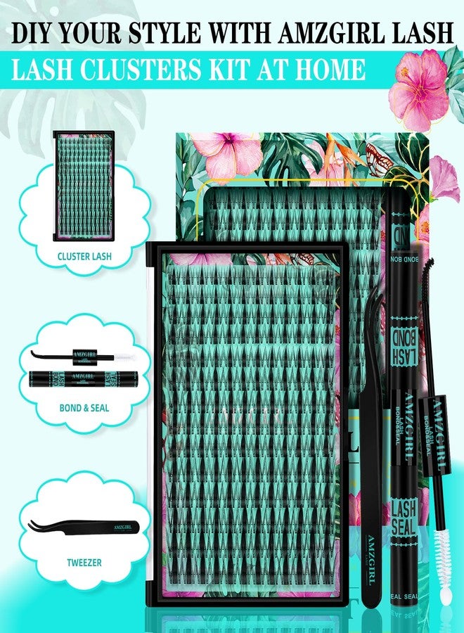AMZGIRL LASH Lash Clusters Kit 168pcs Manga Lash Extension Kit Anime Cluster Lashes Natural Look with Waterproof Lash Bond and Seal Lashes Wet Look Ultra-Thin Invisible Lash Band(Autumn Leaves-Kit,D-10-18mm) - Image 2
